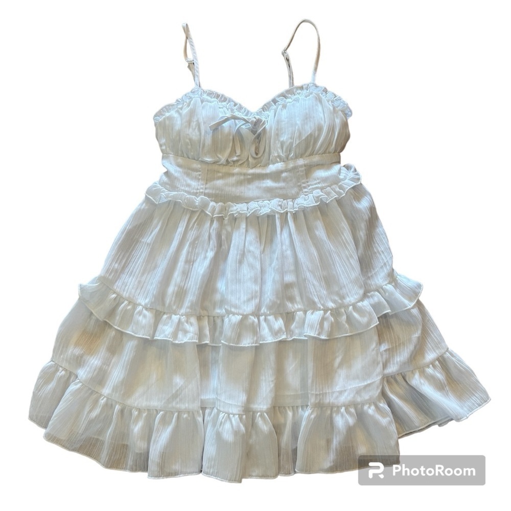 Wild Fable White Ruffled Baby Doll Dress Juniors XS